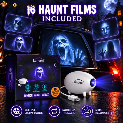 🎃 Halloween Window Projector 👻 16 Spooky Films USB Powered Holiday Decor