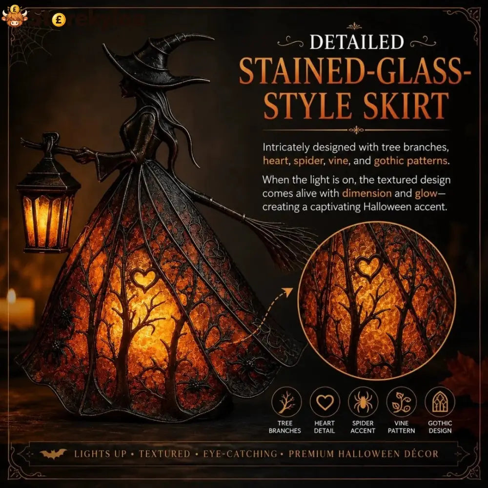 Halloween Witch Lamp Tabletop Decoration - Witch Table Lamp (Model A)