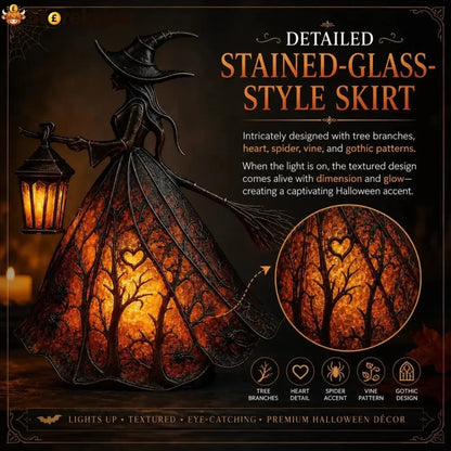 Halloween Witch Lamp Tabletop Decoration - Witch Table Lamp (Model A)