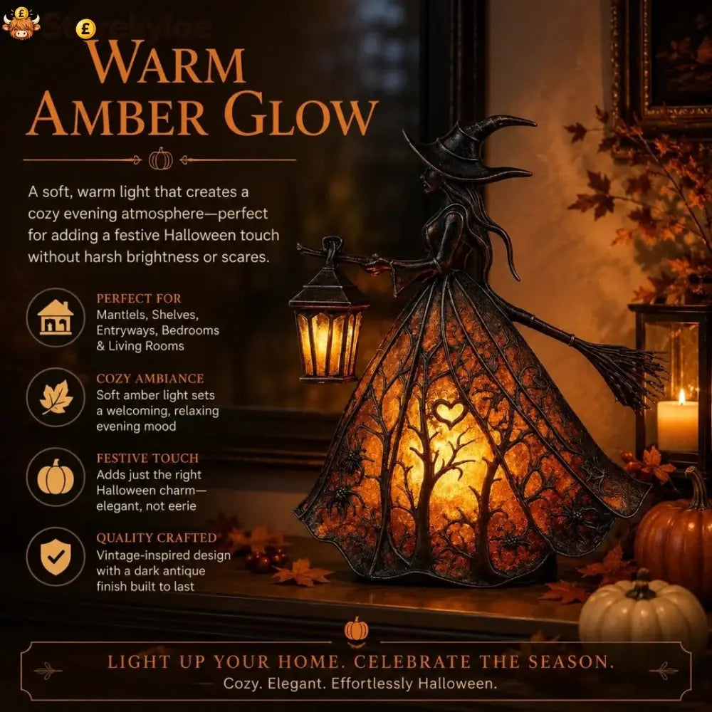 Halloween Witch Lamp Tabletop Decoration - Witch Table Lamp (Model A)