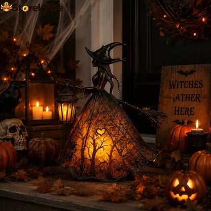 Halloween Witch Lamp Tabletop Decoration - Witch Table Lamp (Model A)