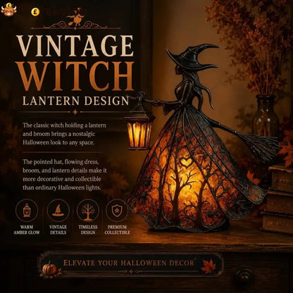 Halloween Witch Lamp Tabletop Decoration - Witch Table Lamp (Model A)