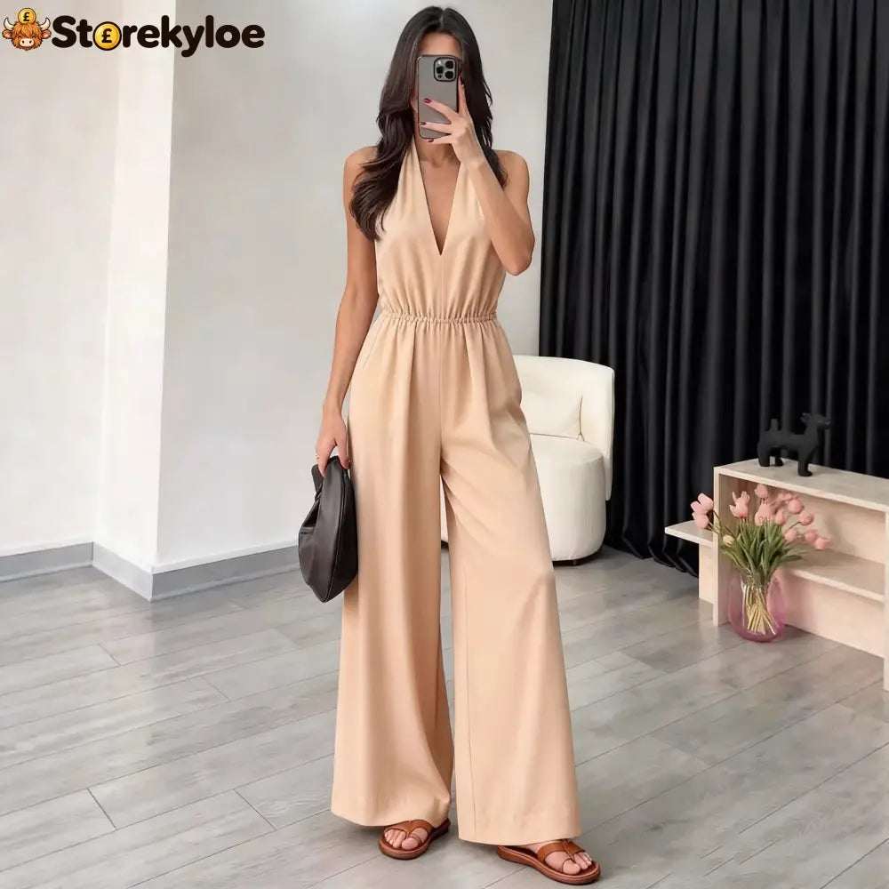 Halter Wide-Leg Jumpsuit
