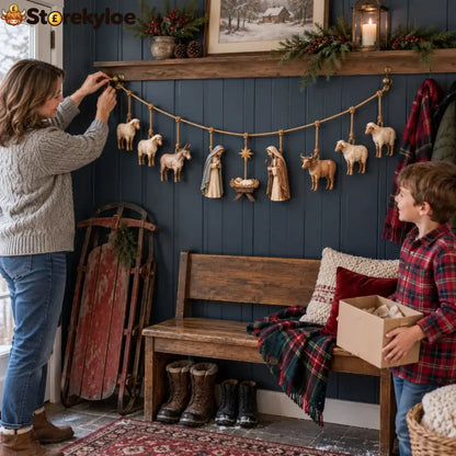 ✝️🎄Handcrafted Wooden Nativity Garland(📦Buy 2 Free Shipping)