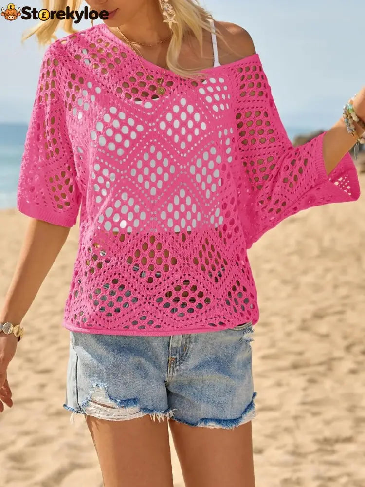 ? Handmade Crochet V‐Neck Boho Top | Apricot Summer Essential