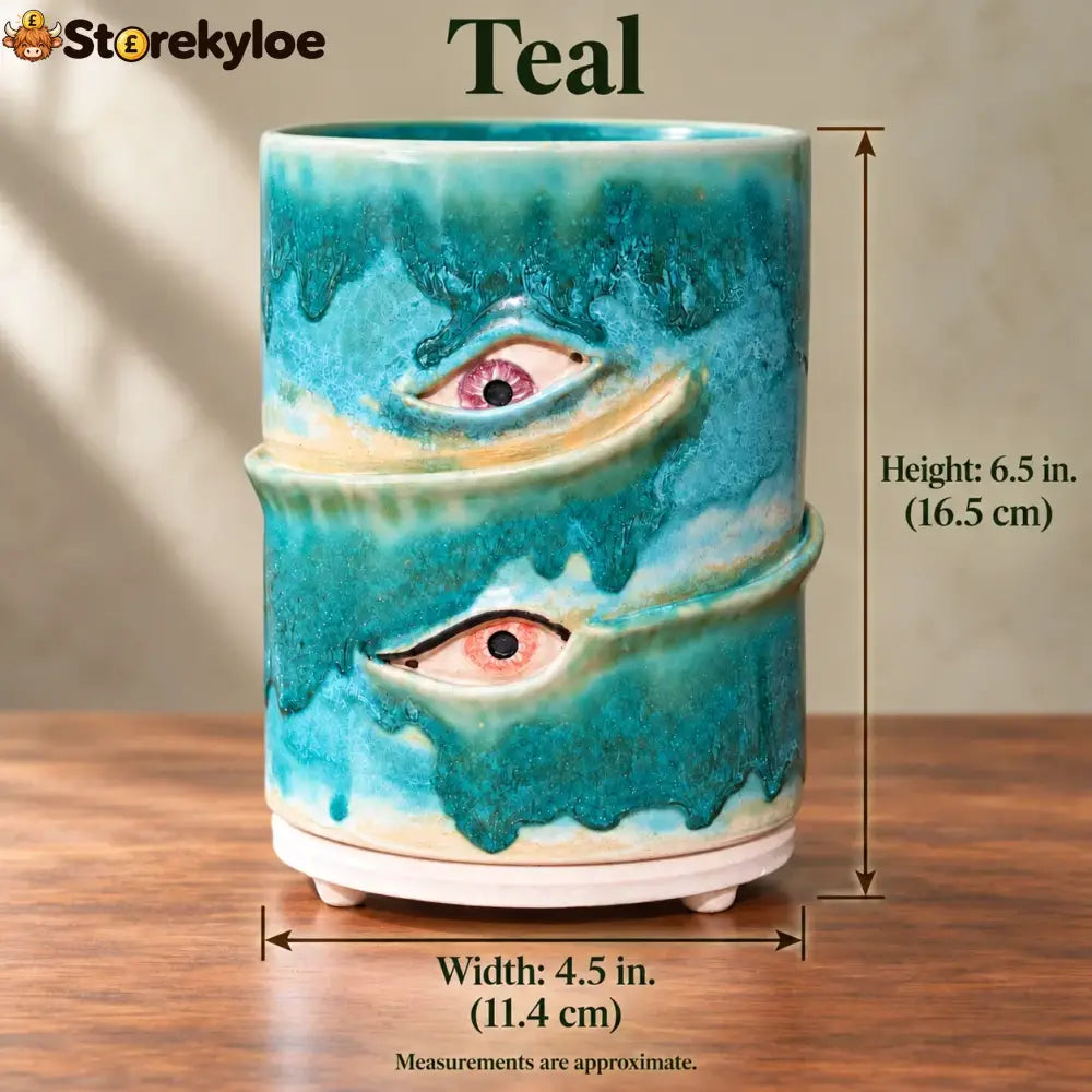 👁️Handmade Crying Eye Ceramic Planter - Only 11 Left - Teal