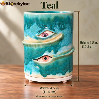 👁️Handmade Crying Eye Ceramic Planter - Only 11 Left - Teal