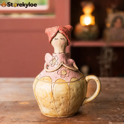 💖 Handmade Fairies Storage Jar/Mug - Daisy