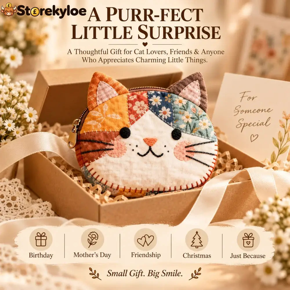 Handmade Patchwork Cat Coin Purse