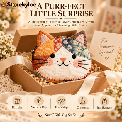 Handmade Patchwork Cat Coin Purse