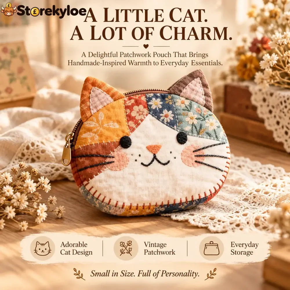 Handmade Patchwork Cat Coin Purse