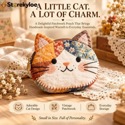 Handmade Patchwork Cat Coin Purse