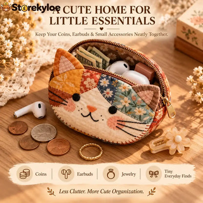 Handmade Patchwork Cat Coin Purse