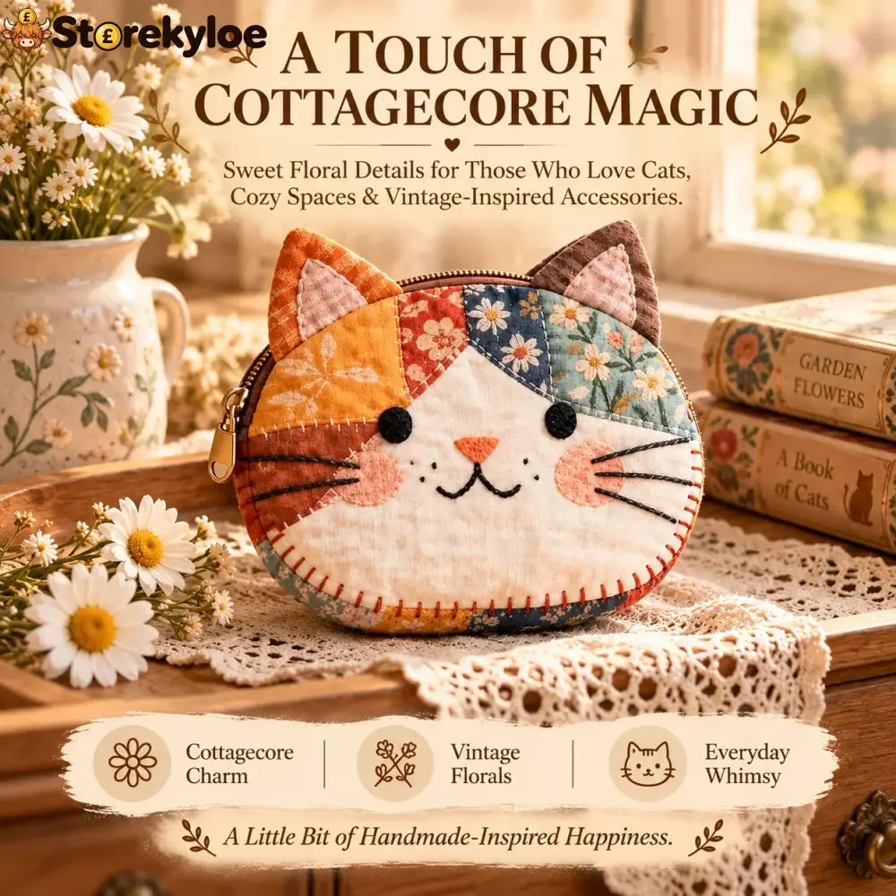Handmade Patchwork Cat Coin Purse
