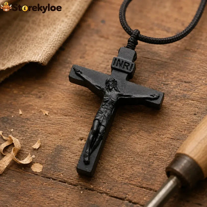 ✝️ Handmade Wooden Jesus Cross Necklace (𝐃𝐚𝐧𝐢𝐞𝐥 𝐁𝐫𝐨𝐨𝐤𝐬 𝐇𝐚𝐧𝐝𝐦𝐚𝐝𝐞)
