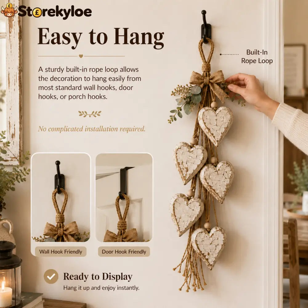🍂🤎Hanging Heart Wall Decor
