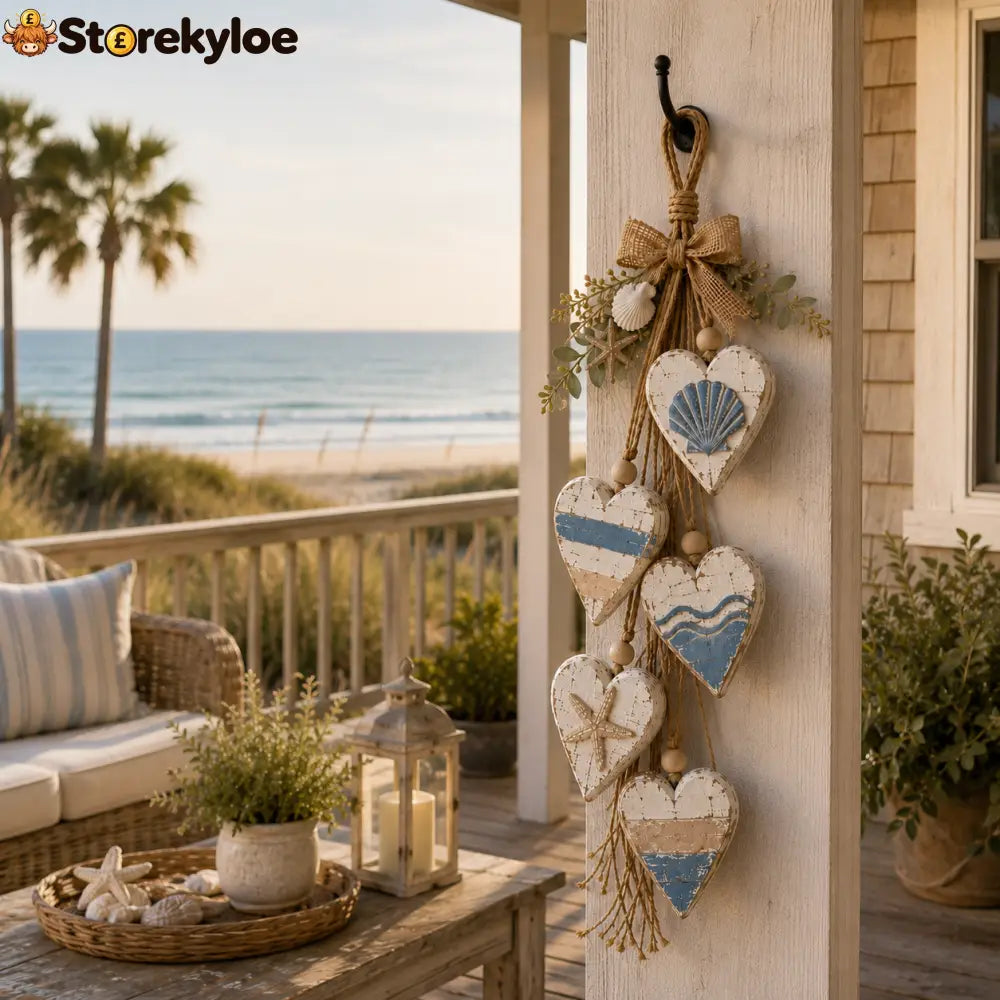 🍂🤎Hanging Heart Wall Decor - Coastal Blue / Classic style (no lighting)