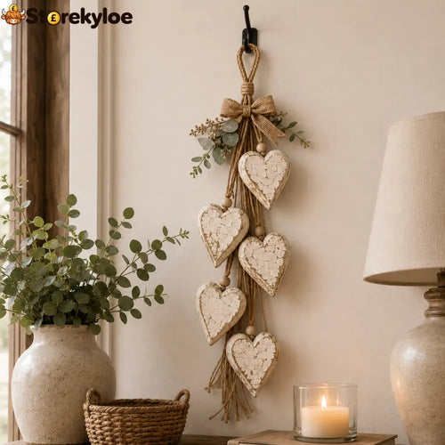 🍂🤎Hanging Heart Wall Decor - Rustic Neutral / Classic style (no lighting)