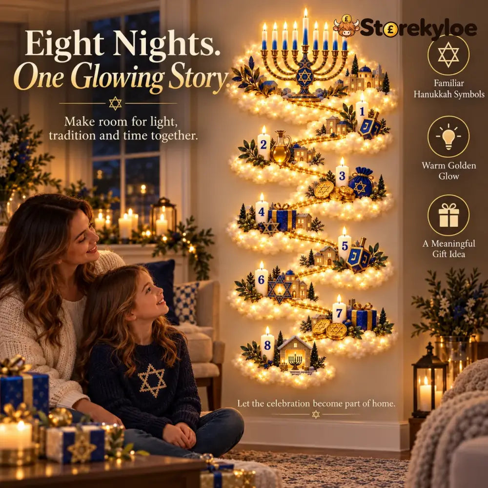 🔥🎁🕎 Hanukkah Festival of Lights Wall Decor Collection – 4 Glowing Designs Celebrating Eight Nights of Light ✨ - Best
