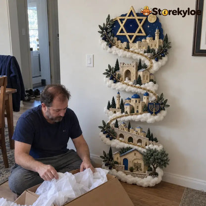 🔥🎁🕎 Hanukkah Festival of Lights Wall Decor Collection – 4 Glowing Designs Celebrating Eight Nights of Light ✨ - Best