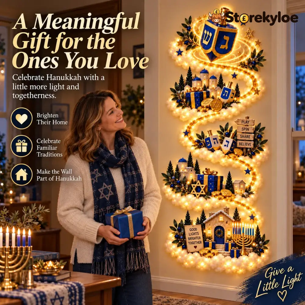🔥🎁🕎 Hanukkah Festival of Lights Wall Decor Collection – 4 Glowing Designs Celebrating Eight Nights of Light ✨ - Best