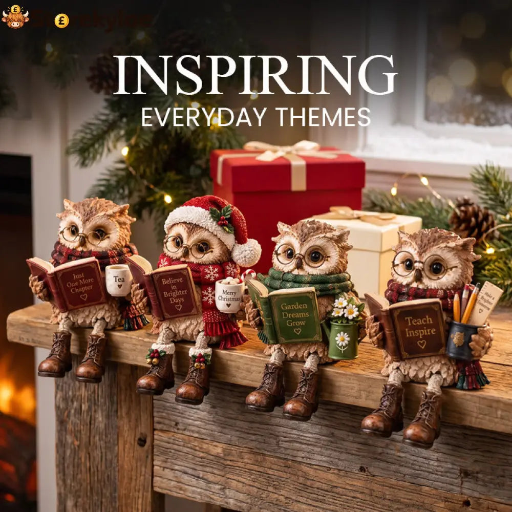 🦉Heartwarming Reading Owl Figurine✨ - 🔥A set of 4 （Only £12.5 each!）✨Free delivery! - Houseware & Kitchen