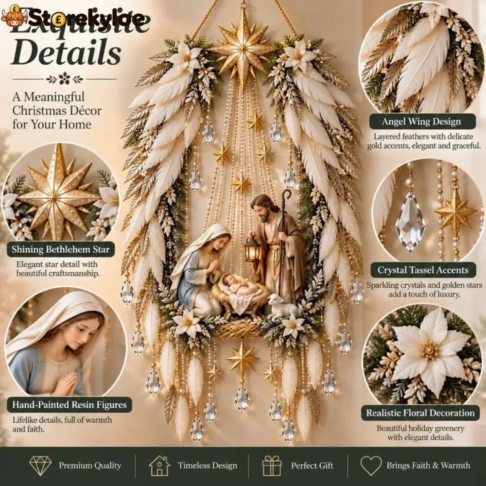 ✨👼 Heavenly Angel Wings Nativity Light✨ – Lighted Christmas Wall Decor ✈️