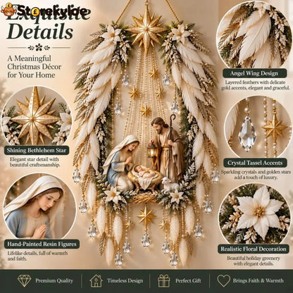 ✨👼 Heavenly Angel Wings Nativity Light✨ – Lighted Christmas Wall Decor ✈️