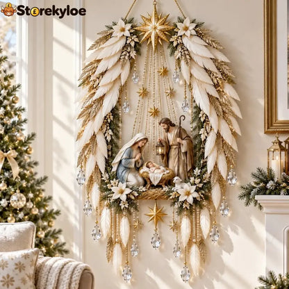✨👼 Heavenly Angel Wings Nativity Light✨ – Lighted Christmas Wall Decor ✈️