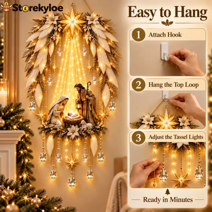 ✨👼 Heavenly Angel Wings Nativity Light✨ – Lighted Christmas Wall Decor ✈️