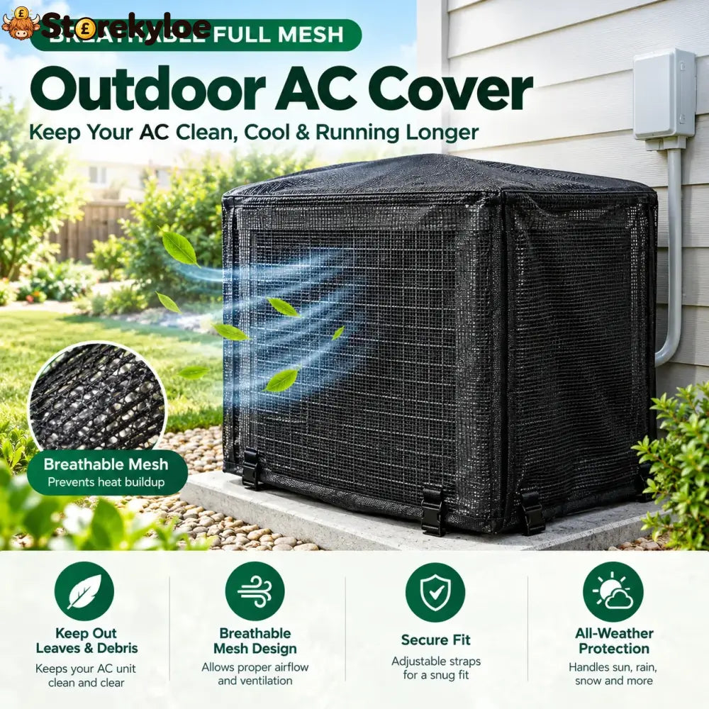 ❄️ Heavy-Duty Mesh AC Cover – All-Season Outdoor Protection