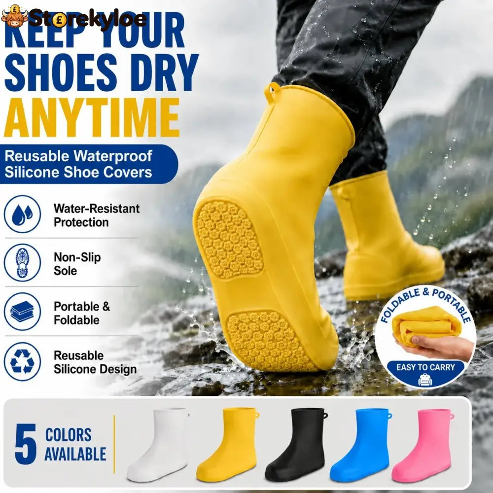 🌧️Heavy-Duty Non-Slip Reusable Waterproof Shoe Covers – Keep Shoes Clean & Dry