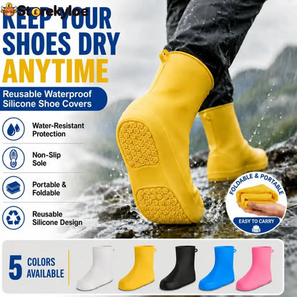 🌧️Heavy-Duty Non-Slip Reusable Waterproof Shoe Covers – Keep Shoes Clean & Dry