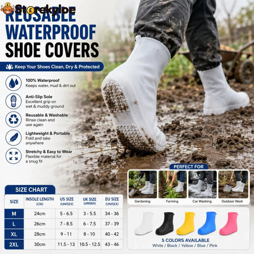 🌧️Heavy-Duty Non-Slip Reusable Waterproof Shoe Covers – Keep Shoes Clean & Dry - C3Yellow / M (US 5-6.5)