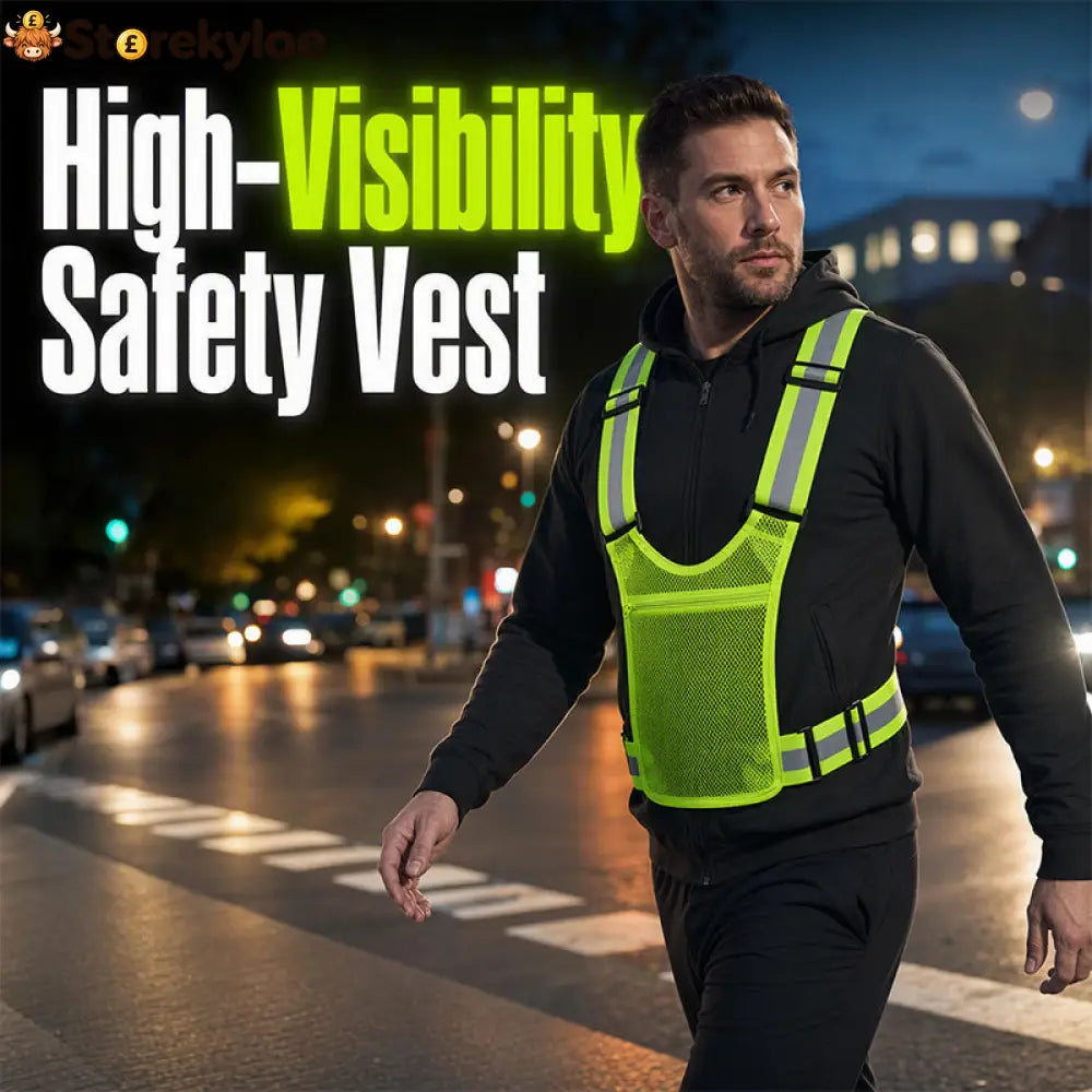High Visibility Reflective Vest Adjustable Safety Running Gear with Pocket