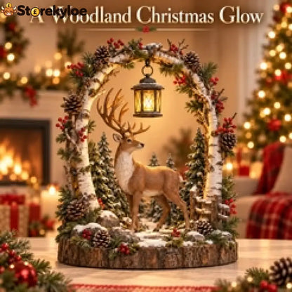 🐮🎄 Highland Cow Christmas Lantern – Cozy Woodland Holiday Décor - Elk