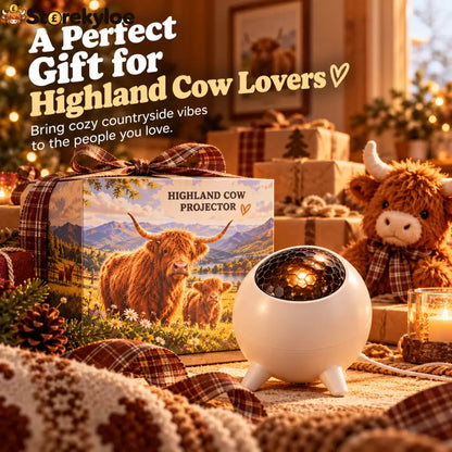 Highland Cow Projector | Cozy Room Decor & Gift