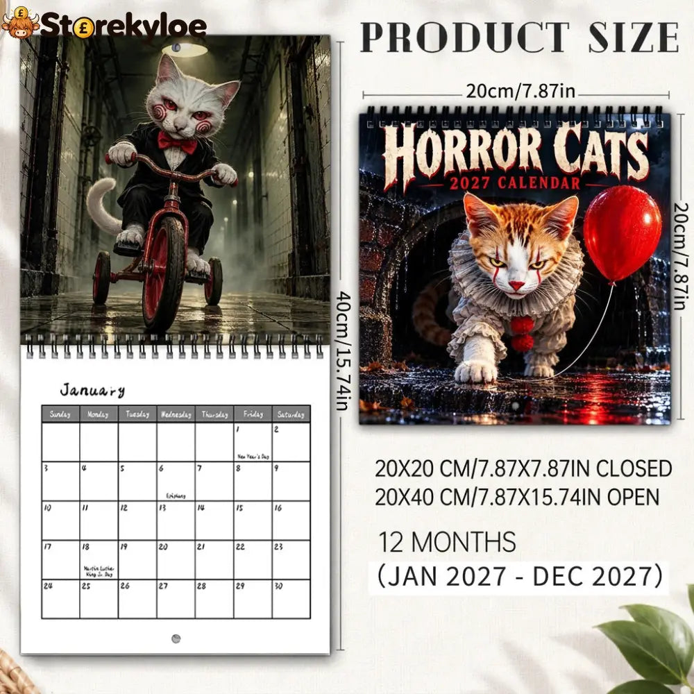 😍Horror Cats 2027 Calendar