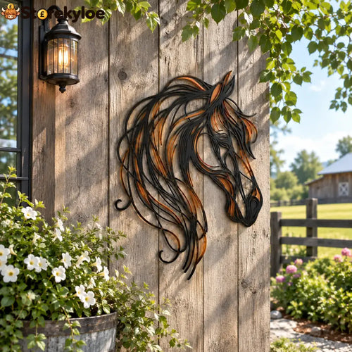 Horse Head Metal Wall Art - 8 in