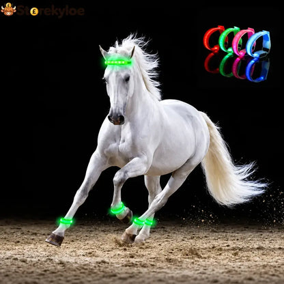 🐎 Horse Led Leg Straps – 4 Pack | Rechargeable-look Night Riding Safety Lights ✨