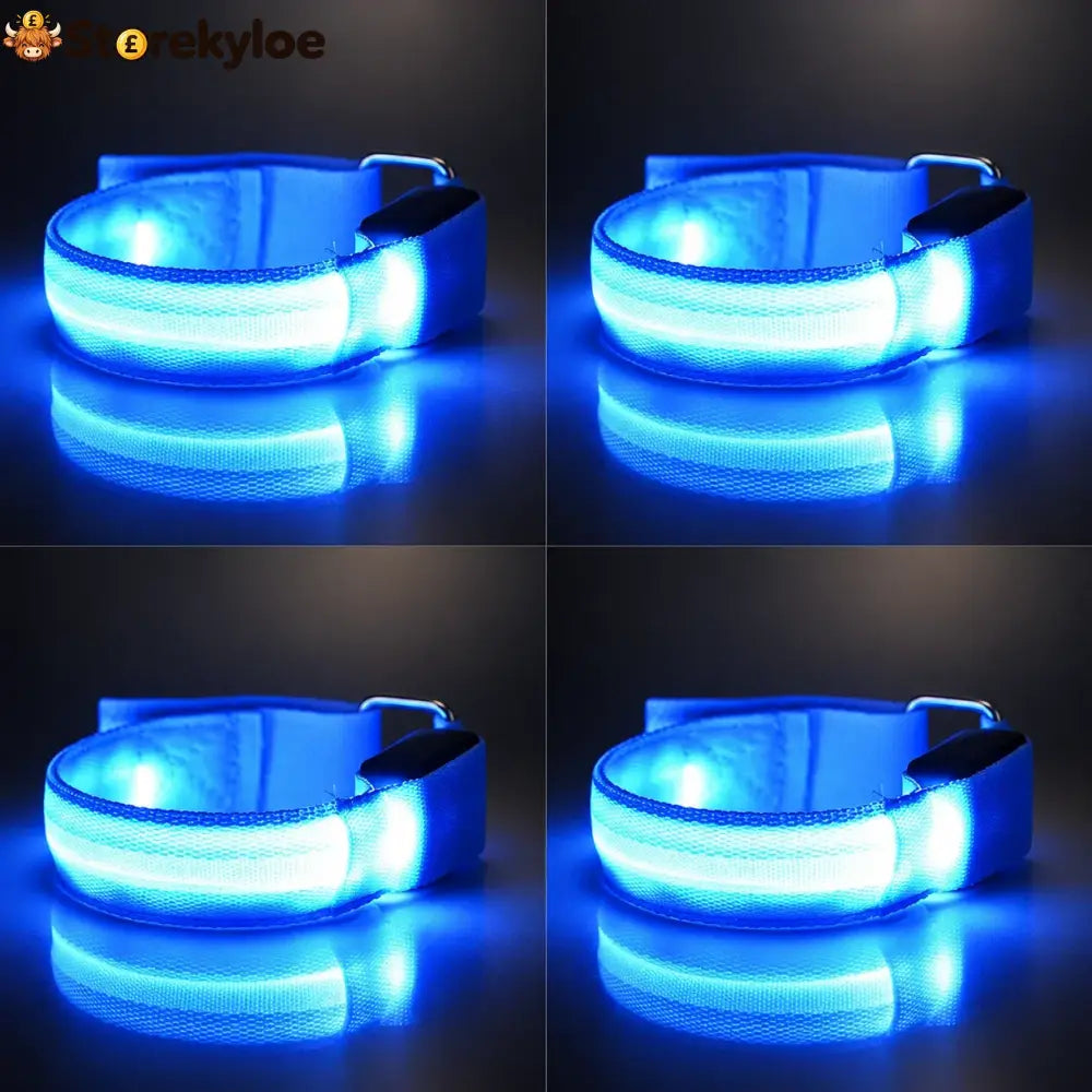 🐎 Horse Led Leg Straps – 4 Pack | Rechargeable-look Night Riding Safety Lights ✨ - Blue (4 Pack)