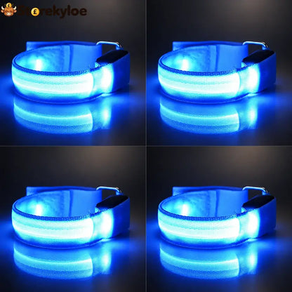 🐎 Horse Led Leg Straps – 4 Pack | Rechargeable-look Night Riding Safety Lights ✨ - Blue (4 Pack)