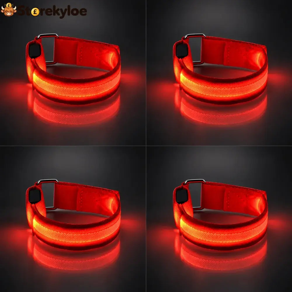 🐎 Horse Led Leg Straps – 4 Pack | Rechargeable-look Night Riding Safety Lights ✨ - Orange (4 Pack)