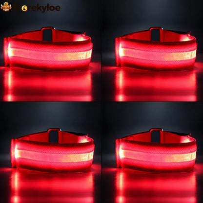 🐎 Horse Led Leg Straps – 4 Pack | Rechargeable-look Night Riding Safety Lights ✨ - Red (4 Pack)