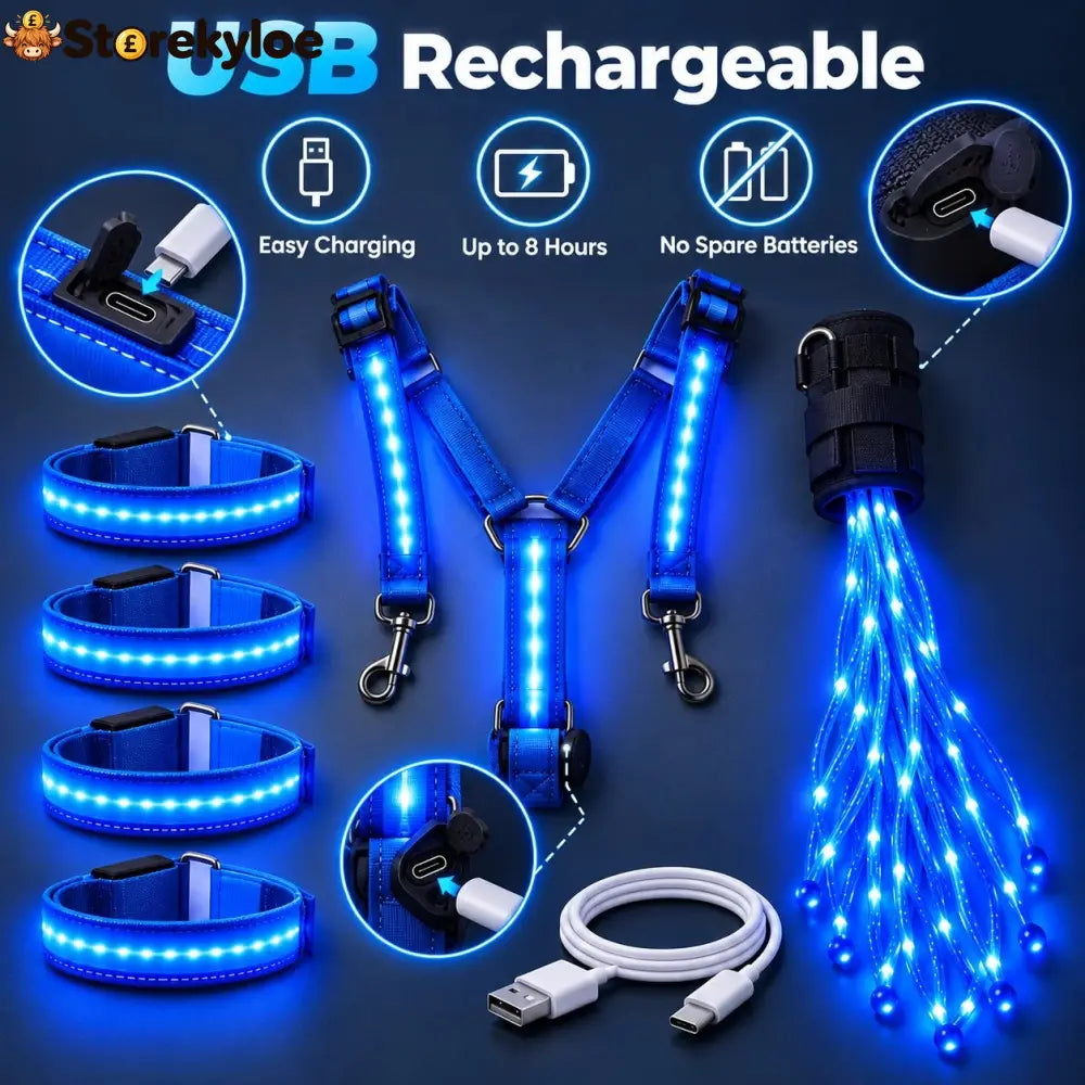 🐎Horse LED Night Glow Protection Gear 6-Piece Full Set