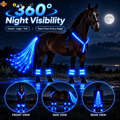 🐎Horse LED Night Glow Protection Gear 6-Piece Full Set