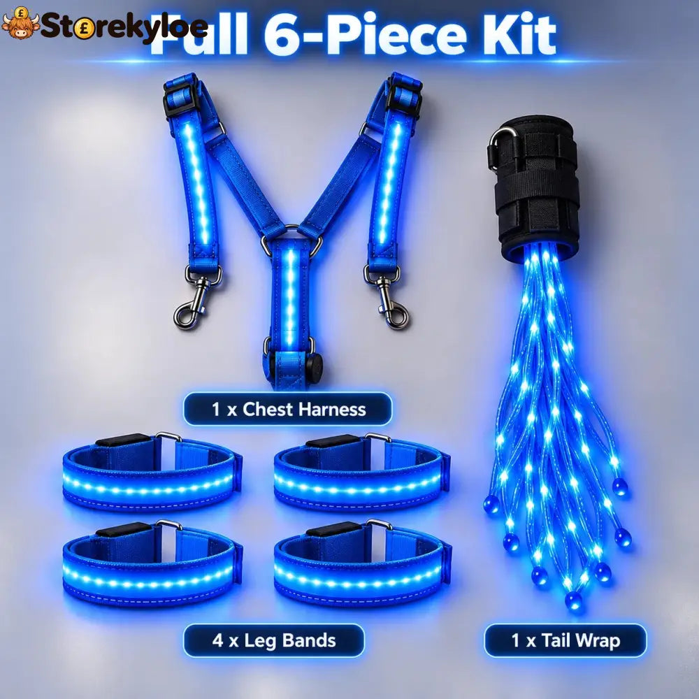 🐎Horse LED Night Glow Protection Gear 6-Piece Full Set