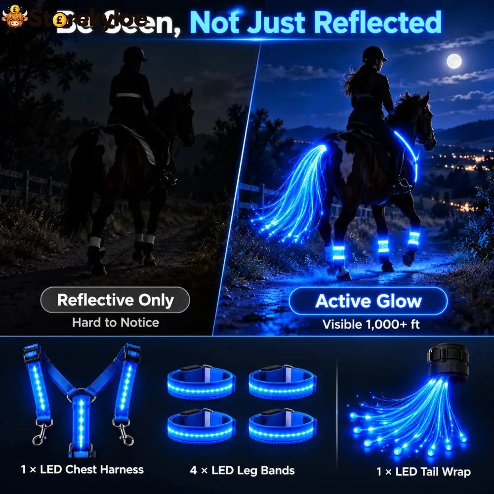 🐎Horse LED Night Glow Protection Gear 6-Piece Full Set