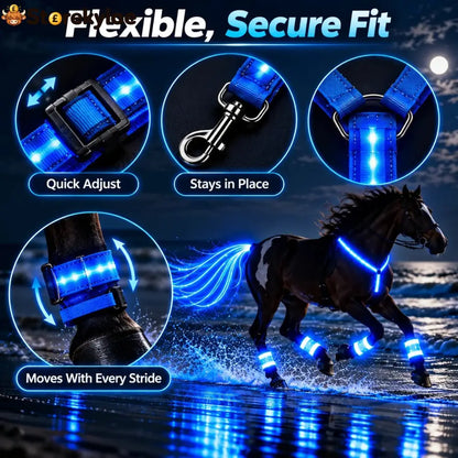 🐎Horse LED Night Glow Protection Gear 6-Piece Full Set