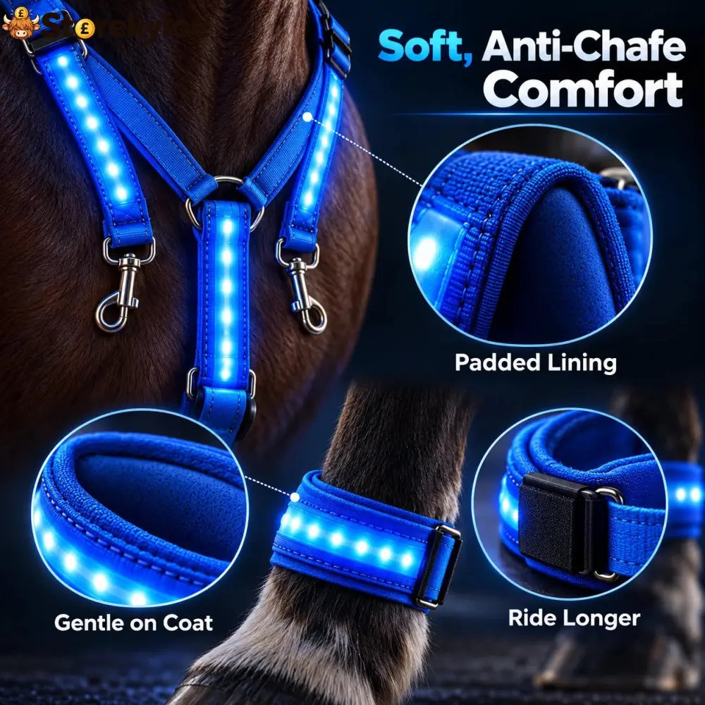 🐎Horse LED Night Glow Protection Gear 6-Piece Full Set